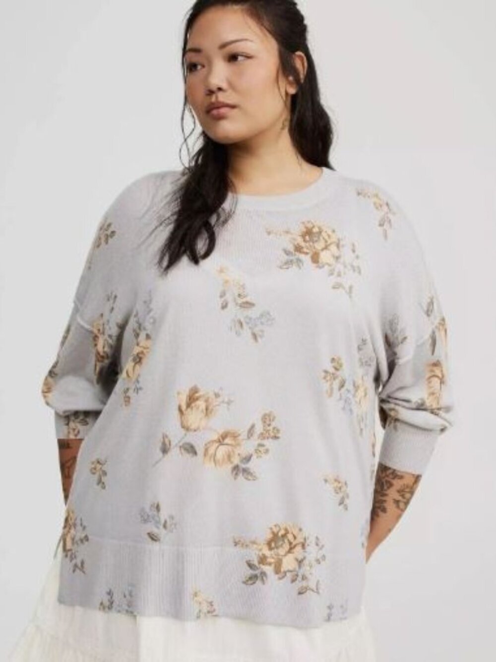 NWT Torrid Floral Crewneck Sweater
